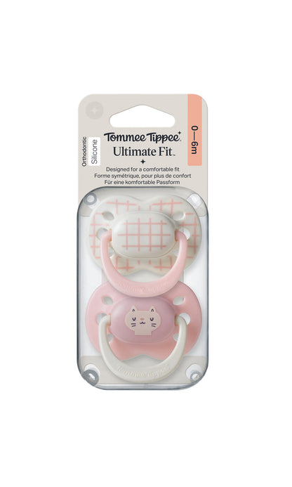 Tommee Tippee - Ultra Fit Decorated Silicone Soother 0-6m Girl - Pack of 2 - TT 458826