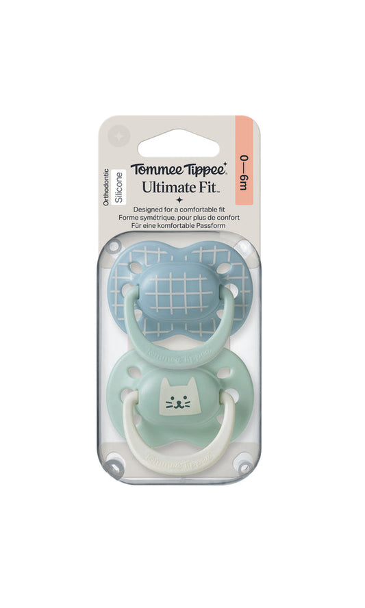 Tommee Tippee - Ultra Fit Decorated Silicone Soother 0-6m Boy - Pack of 2 - TT 458827