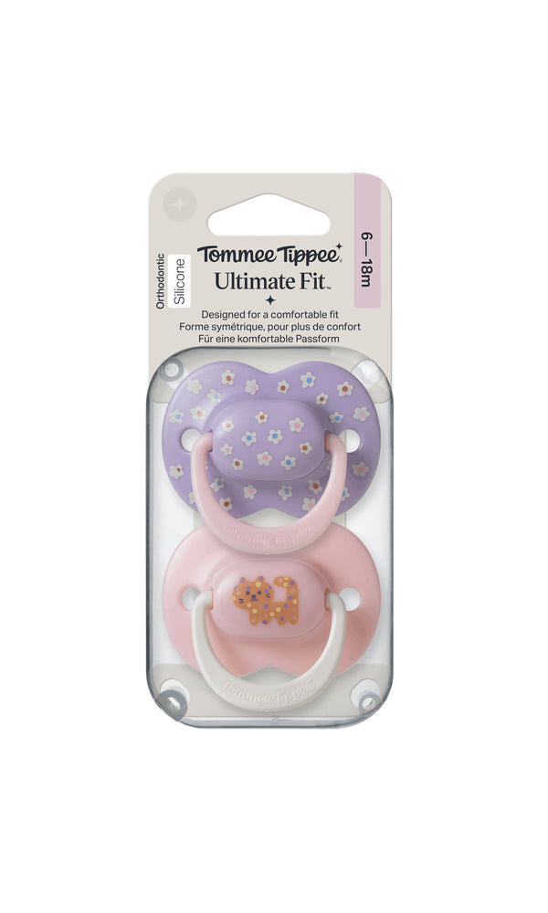 Tommee Tippee - Ultra Fit Decorated Silicone Soother 6-18m Girl - Pack of 2 - TT 458828