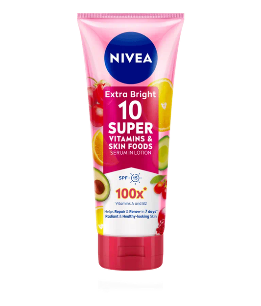 Nivea - Body Serum Extra Bright 10Super Vitamins & Skin Foods - 180Ml