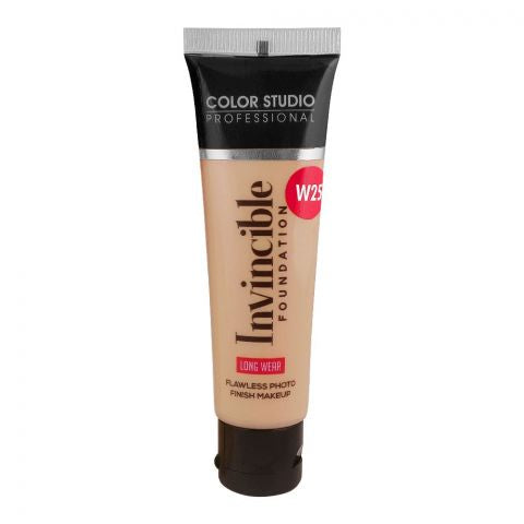 Color Studio - Invincible Foundation Shade Golden Beige-W25- Flawless Photo Finish Makeup