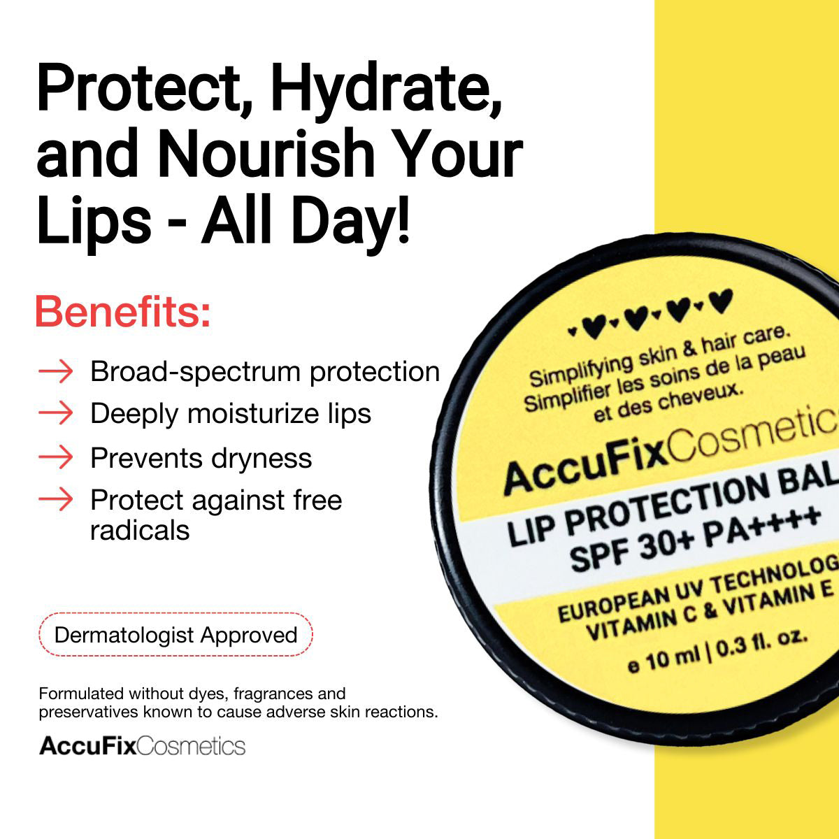 Benefits of AccuFix's Cosmetics Lip Balm SPF