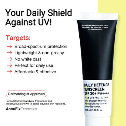 Benefits of Daily Defence Sunscreen - AccuFix Cosmetics