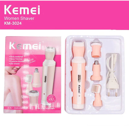 Kemei- KM-3024 Rechargeable Women Skin Shaver Suit 4 IN 1