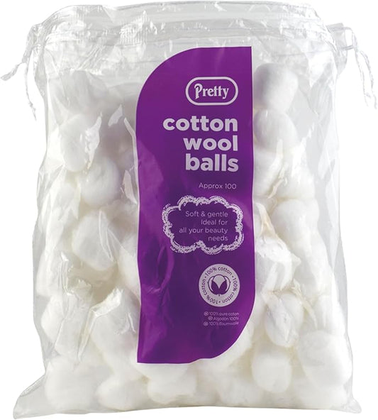 Pretty Cotton Wool Balls White 100’S