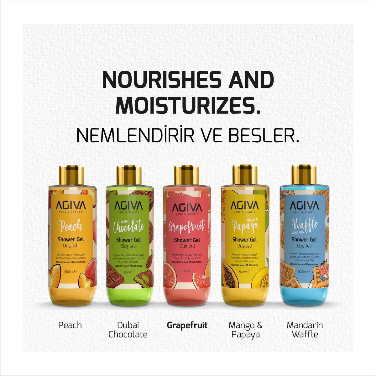 Agiva - Care and Beauty Shower Gel Grapefruit - 500 ml