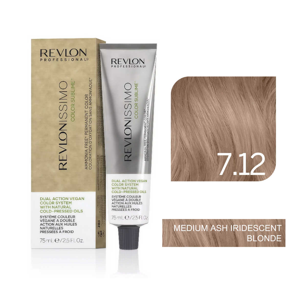 Revlon Professional - Color Sublime Ammonia Free Hair Color Cream Permanent Hair Color, for Salon & Home Use Rich Shades for Grey Coverage & Vibrant Hair Color 75ml