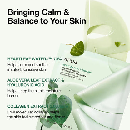 Anua - Heartleaf 70 Soothing Collagen Mask 38G / 1.34Oz