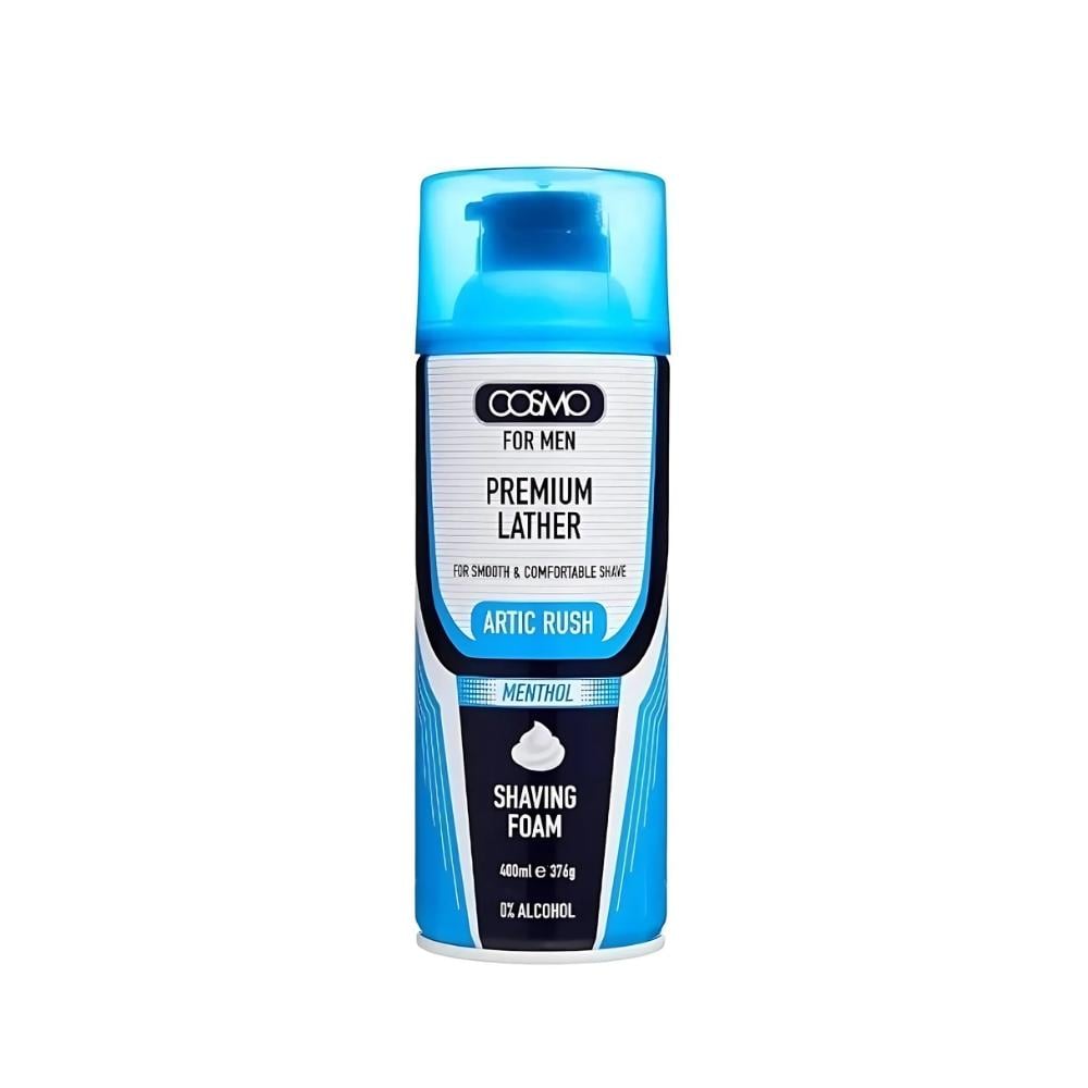 Cosmo Shaving Foam Artic Rush Menthol 400Ml White Dome & Bottom