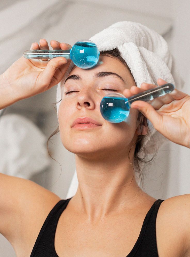 Facial beauty - Facial Cooling Ice Globe Balls - Blue