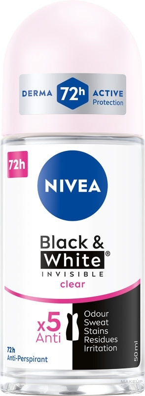 Nivea - Deodorant Roll On Women Invisible Black & White - 25Ml