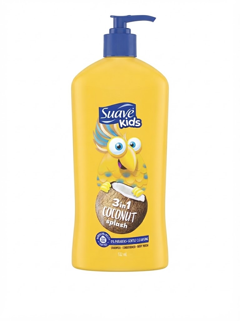 Suave - Coconut Splash 3-in-1 Shampoo, Conditioner, Body Wash - 532ml