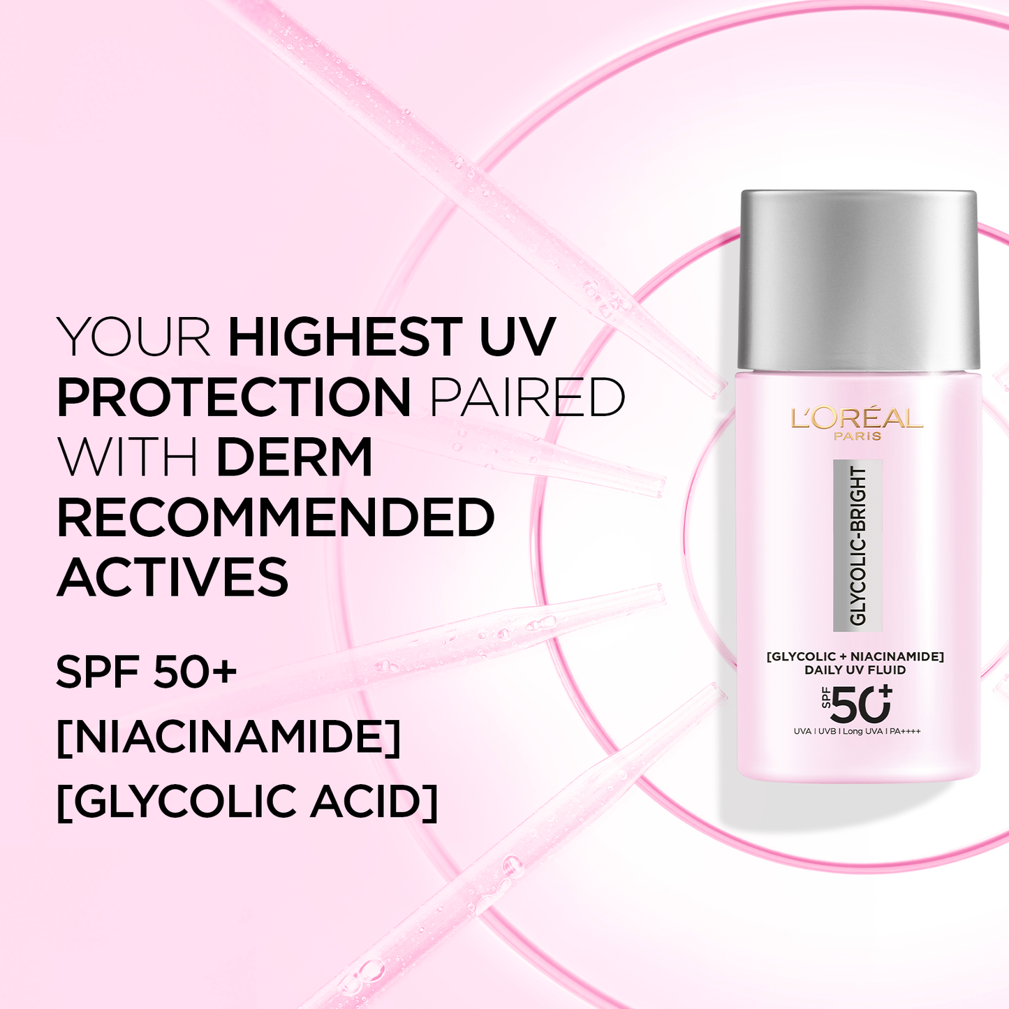 L'Oreal Skin Expert - Glycolic Bright UV Fluid SPF 50+