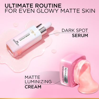 L'Oréal Paris - Glycolic Bright Matte Luminizing Cream With Melasyl - 30Ml