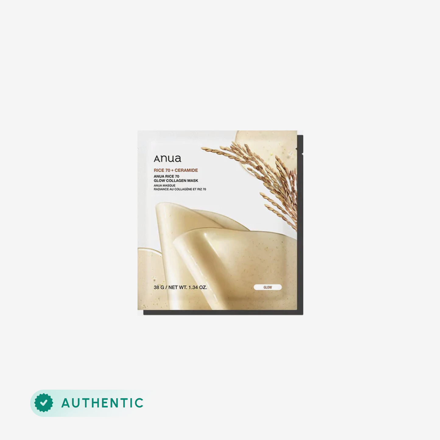 Anua - Rice 70 Glow Collagen Mask 38G / 1.34Oz.