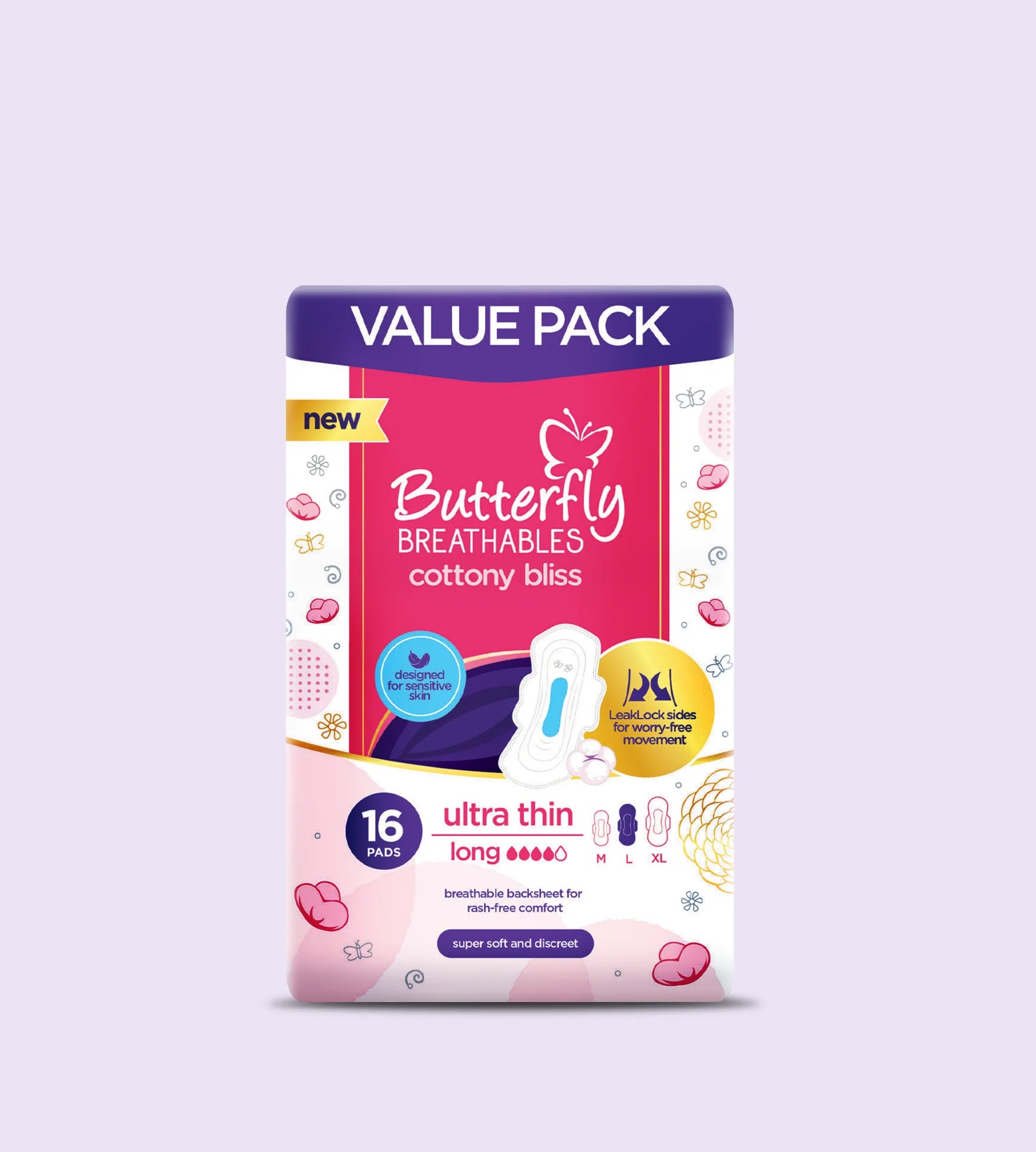 Butterfly - Ultra Breathable Soft Pack Long (16S)
