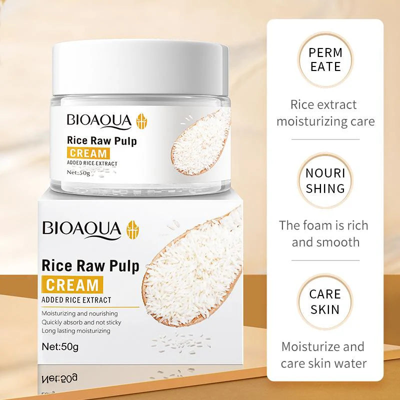 Bio Aqua - Rice Raw Pulp Facial Cream 50G