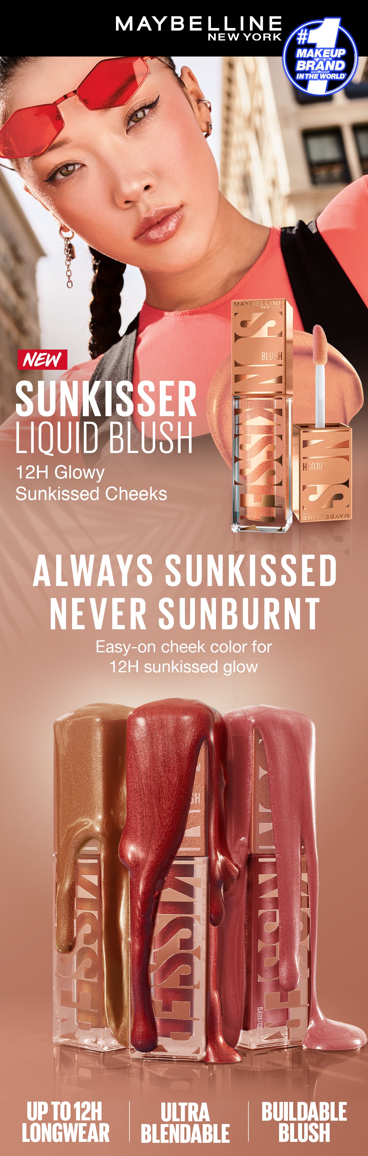 Maybelline New York, Sunkisser Liquid Glow Blush With Vitamin E