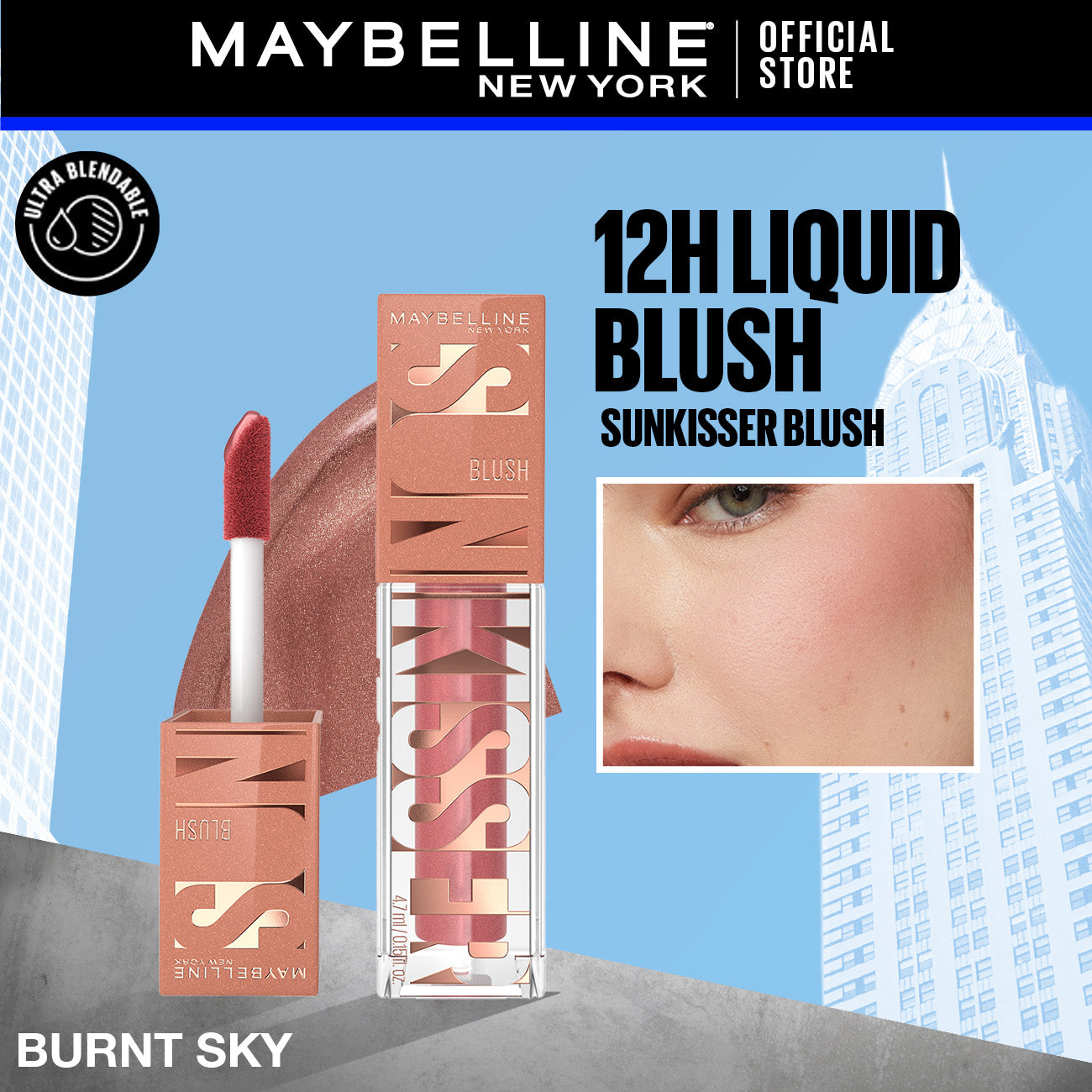 Maybelline New York, Sunkisser Liquid Glow Blush With Vitamin E