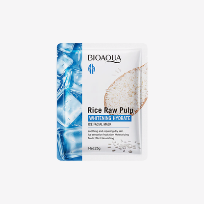 Bioaqua Rice Raw Pulp Whitening Hydrate Ice Facial Mask 25G - 1 PC