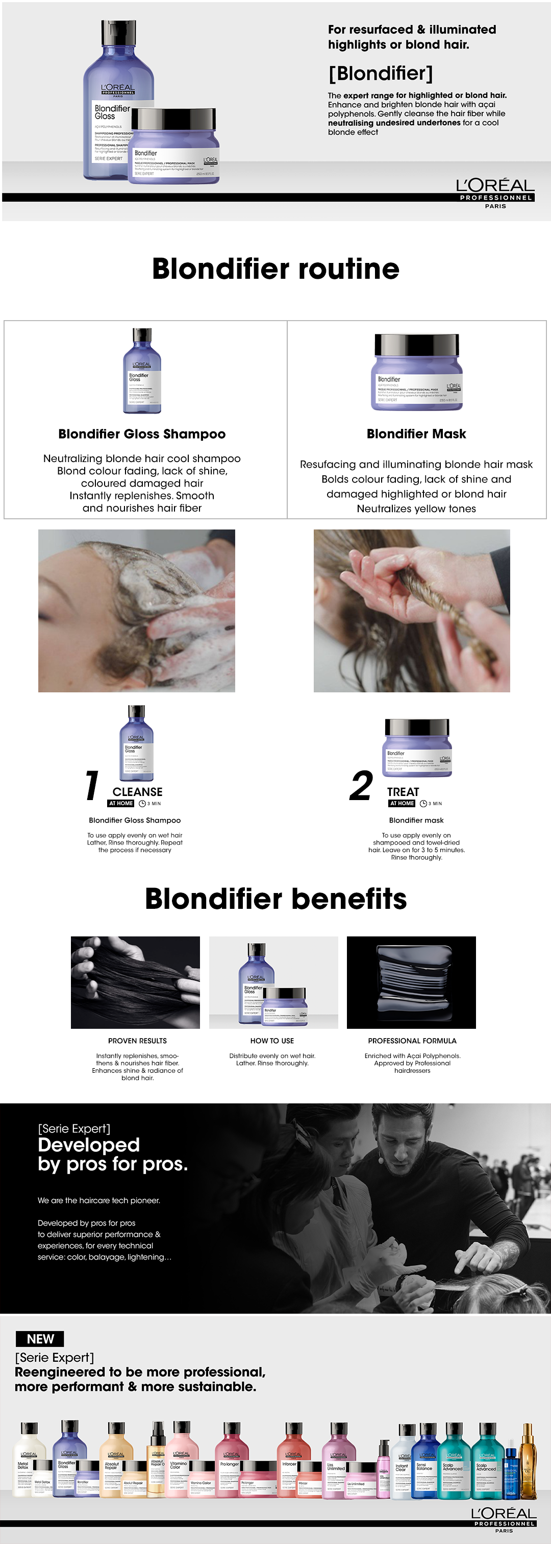 L'Oreal Professional - Serie Expert Blondifier Shampoo 300 ML - For Highlighted & Bleached Hair