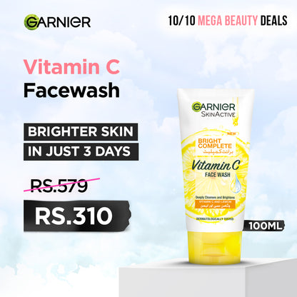 L'Oreal Mega Deals - Garnier Skin Active Bright Complete Face Wash 100Ml - For Brighter Skin