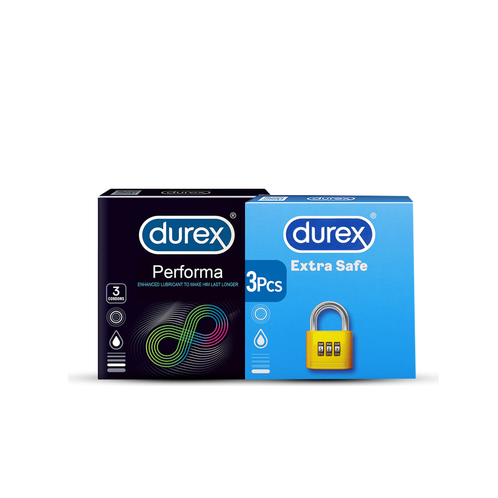 Bundle - Durex Extra Safe 3's Condoms + Durex - Condoms 3S Performa