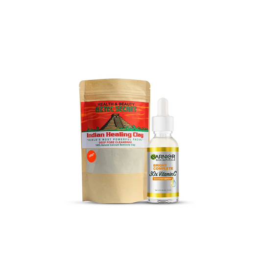Bundle - Garnier Bright Complete Vitamin C Serum - 30Ml + Aztec Secret 100GM