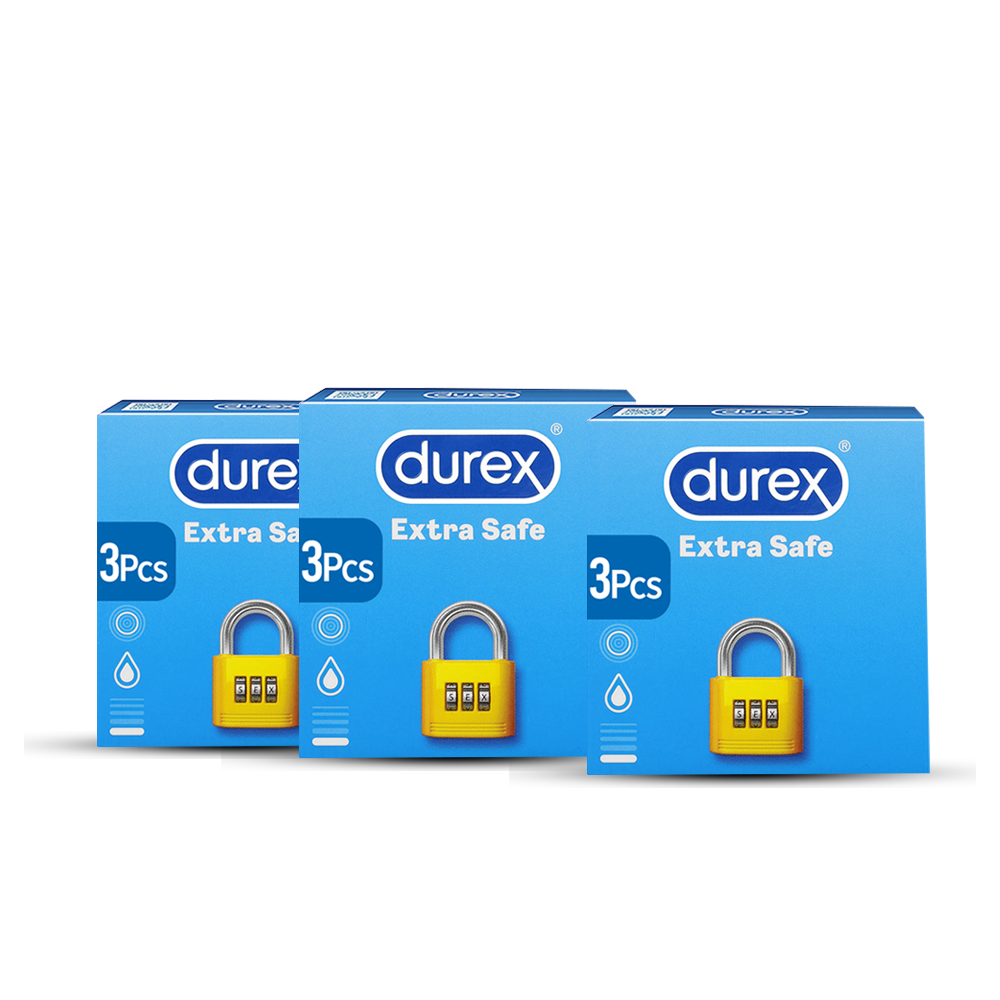 Bundle - Pack of 3 Durex Extra Safe 3's Condoms