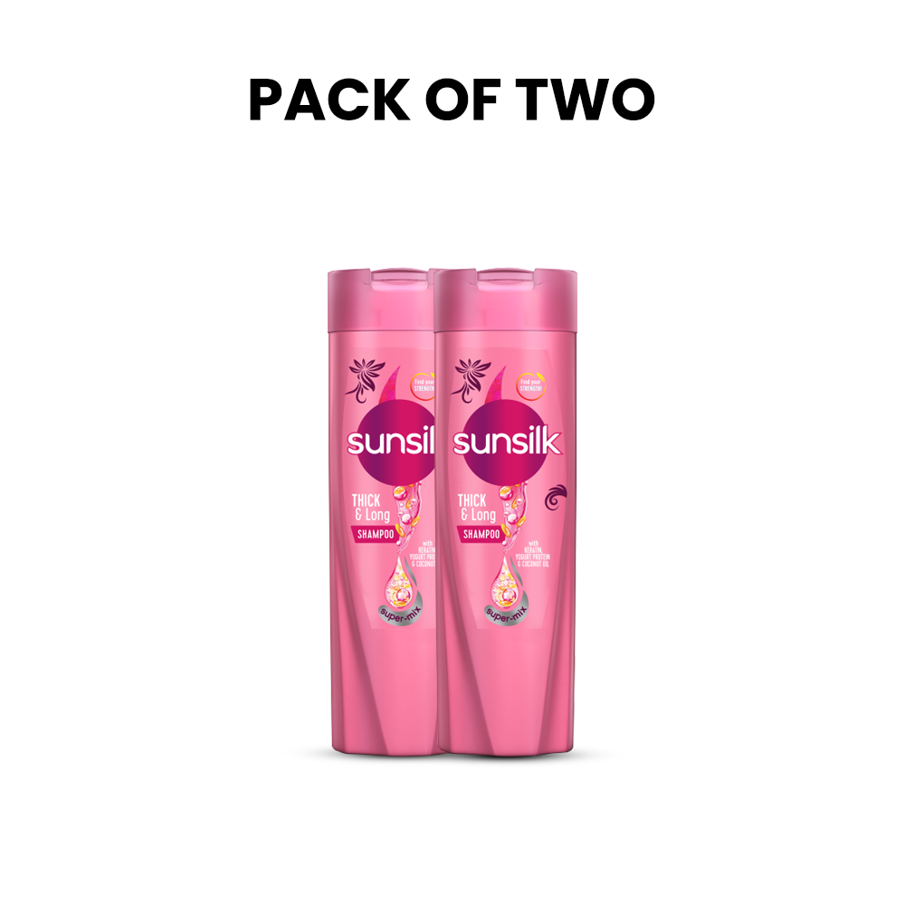 Bundle - Pack of 2 Sunsilk Shampoo Thick & Long - 185Ml