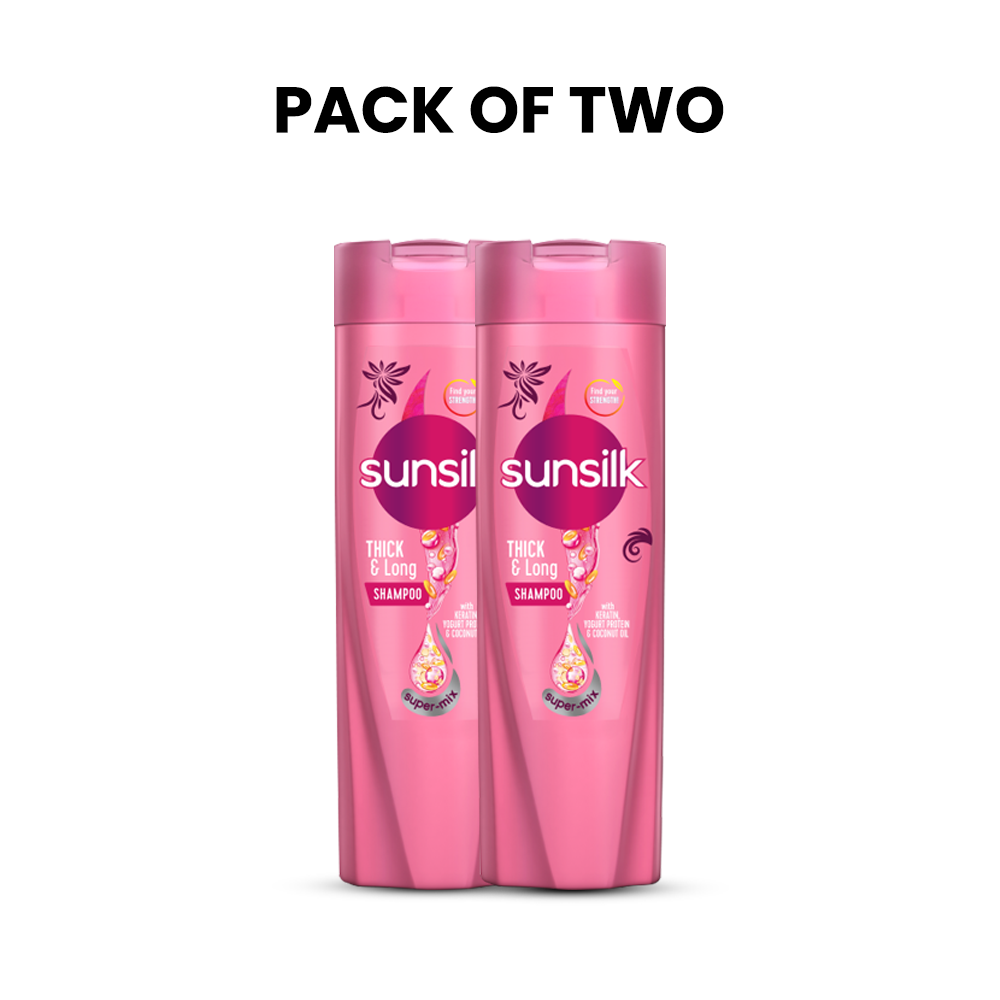 Bundle - Pack of 2 Sunsilk Shampoo Thick & Long - 360Ml