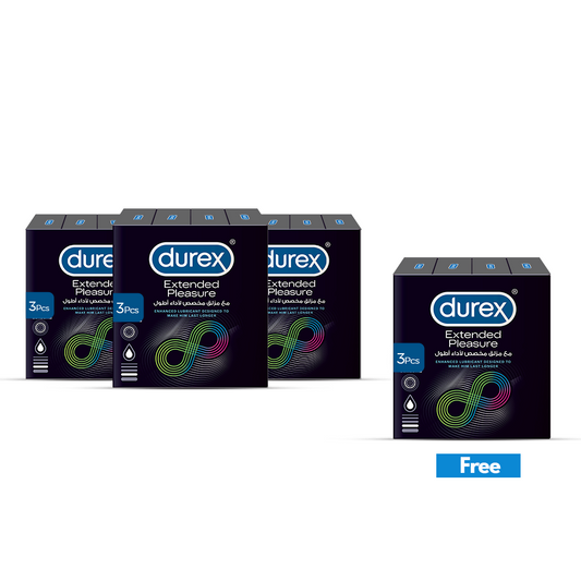 Durex Condoms Performa Longer Lasting Timing Condoms 3+1 FREE