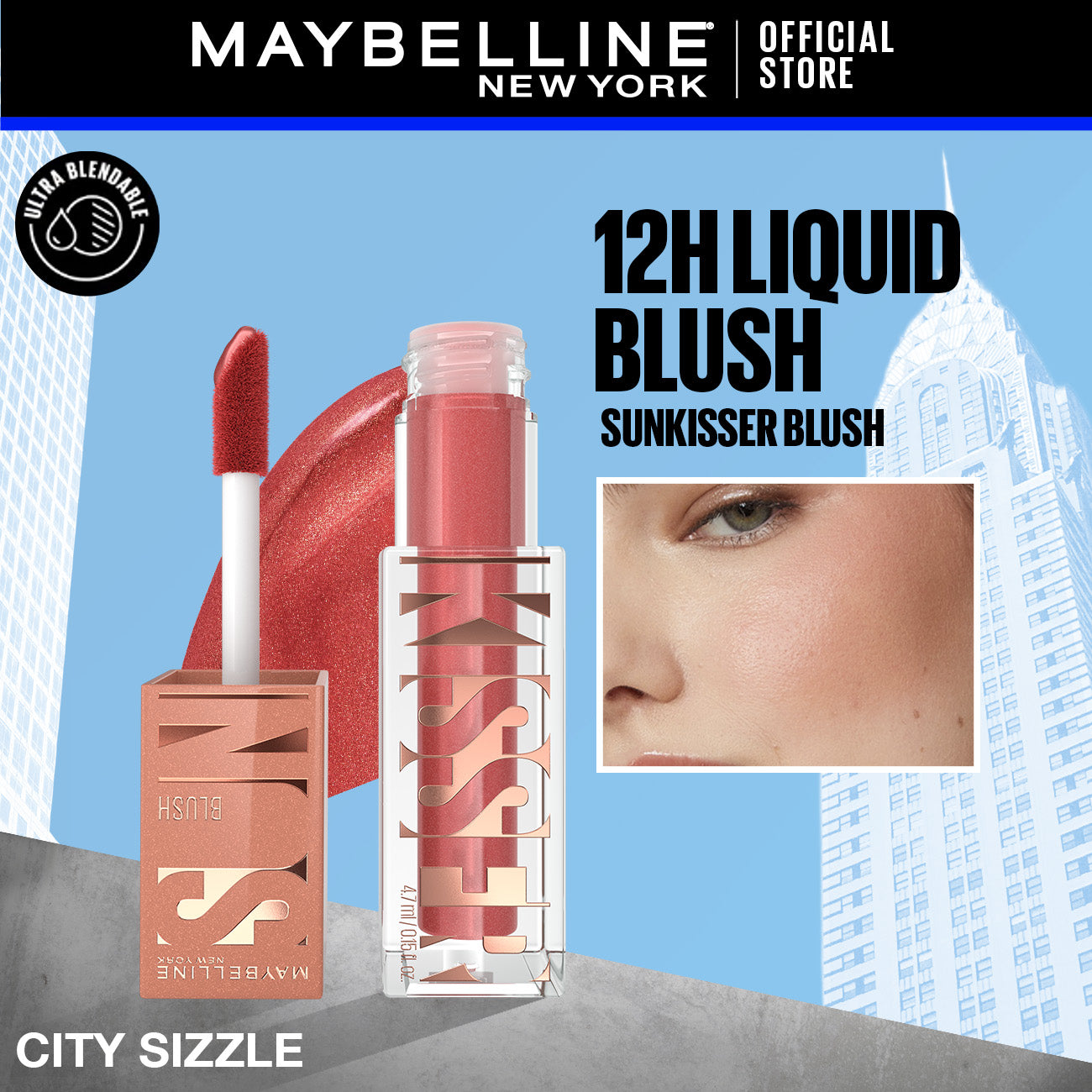 Maybelline New York, Sunkisser Liquid Glow Blush With Vitamin E
