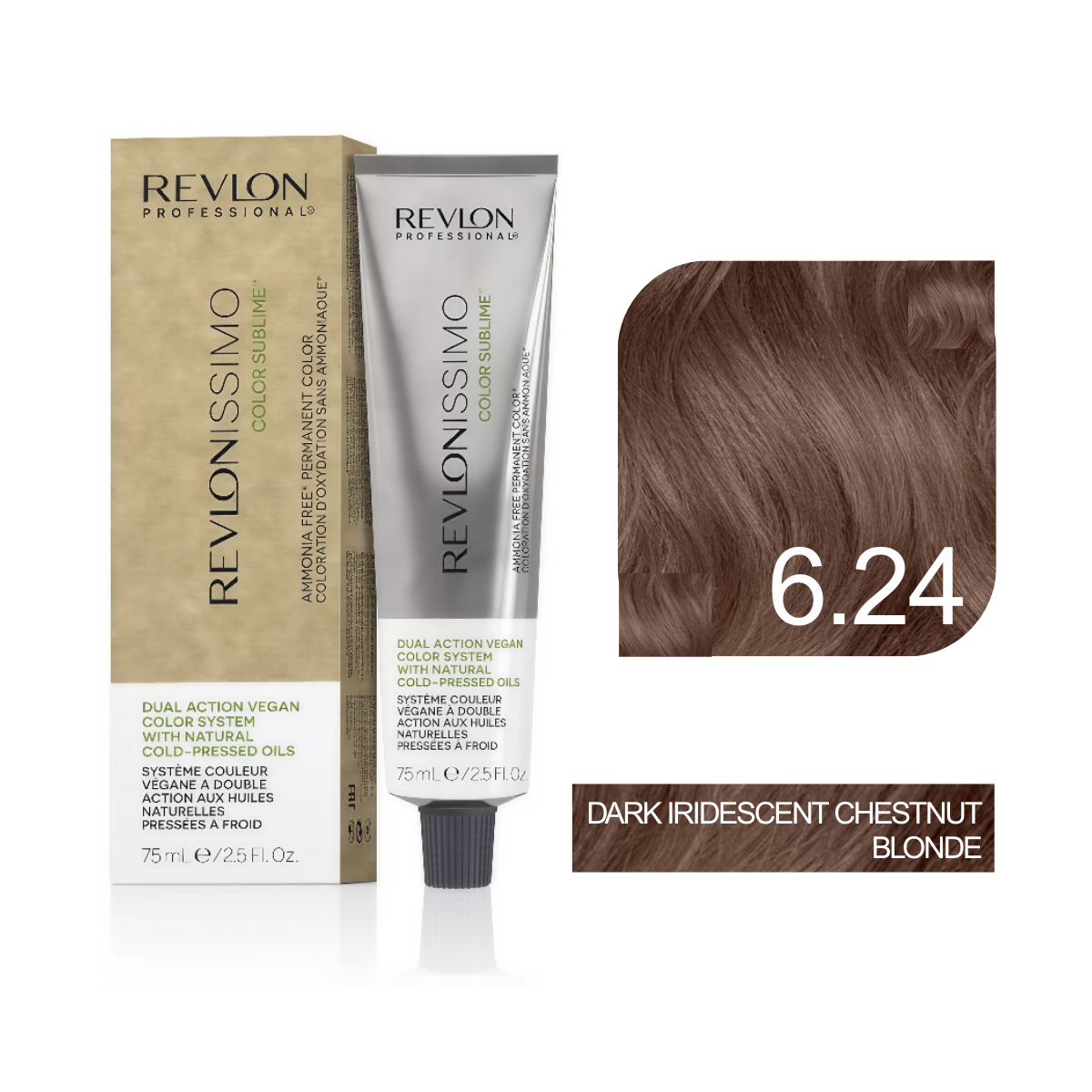 Revlon Professional - Color Sublime Ammonia Free Hair Color Cream Permanent Hair Color, for Salon & Home Use Rich Shades for Grey Coverage & Vibrant Hair Color 75ml