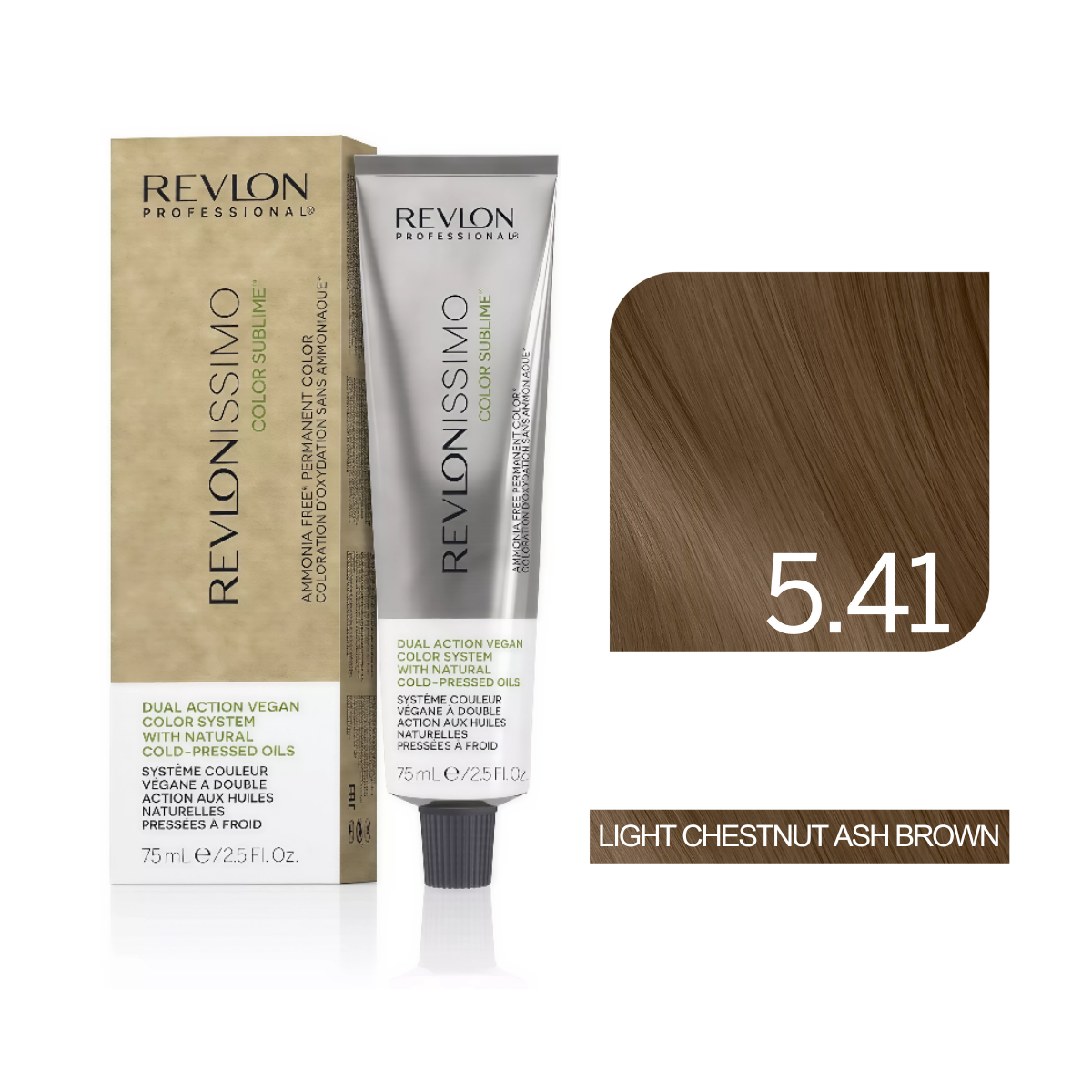 Revlon Professional - Color Sublime Ammonia Free Hair Color Cream Permanent Hair Color, for Salon & Home Use Rich Shades for Grey Coverage & Vibrant Hair Color 75ml