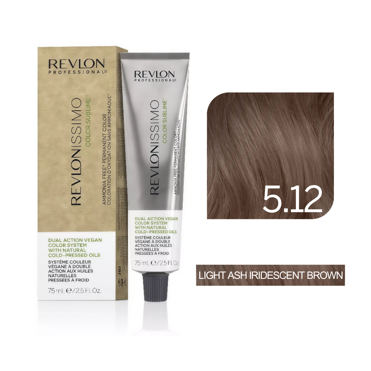 Revlon Professional - Color Sublime Ammonia Free Hair Color Cream Permanent Hair Color, for Salon & Home Use Rich Shades for Grey Coverage & Vibrant Hair Color 75ml