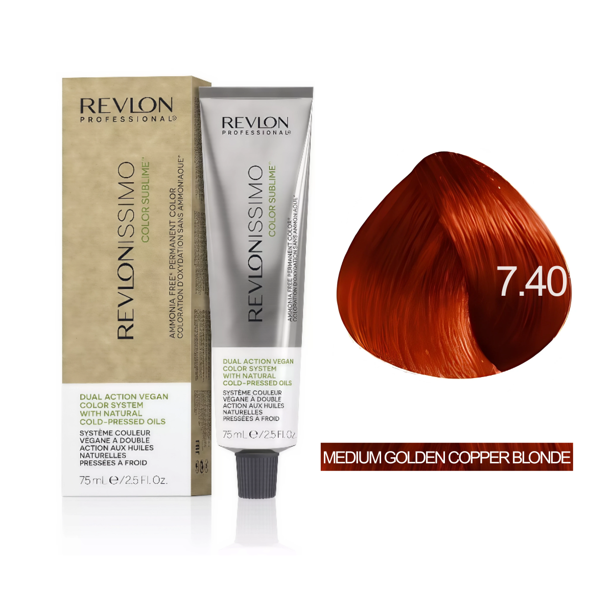 Revlon Professional - Color Sublime Ammonia Free Hair Color Cream Permanent Hair Color, for Salon & Home Use Rich Shades for Grey Coverage & Vibrant Hair Color 75ml
