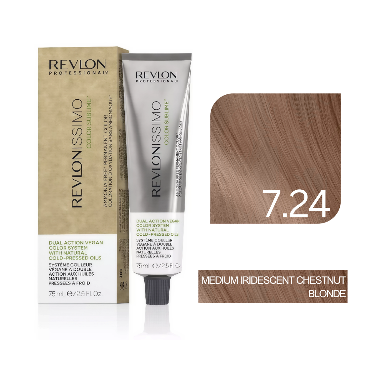 Revlon Professional - Color Sublime Ammonia Free Hair Color Cream Permanent Hair Color, for Salon & Home Use Rich Shades for Grey Coverage & Vibrant Hair Color 75ml