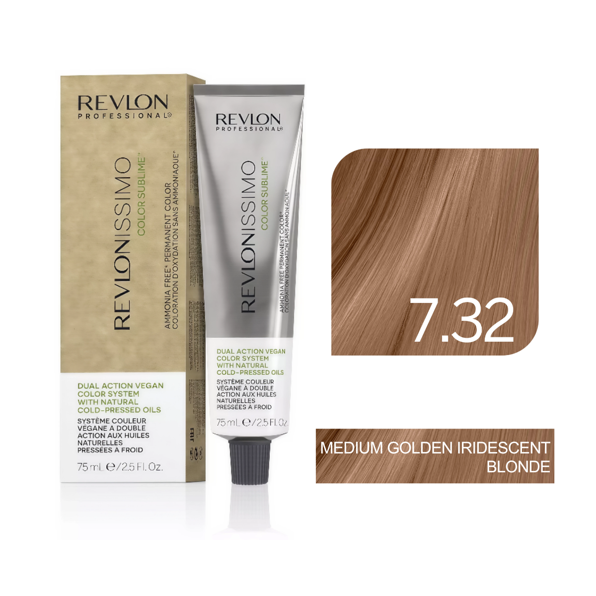 Revlon Professional - Color Sublime Ammonia Free Hair Color Cream Permanent Hair Color, for Salon & Home Use Rich Shades for Grey Coverage & Vibrant Hair Color 75ml