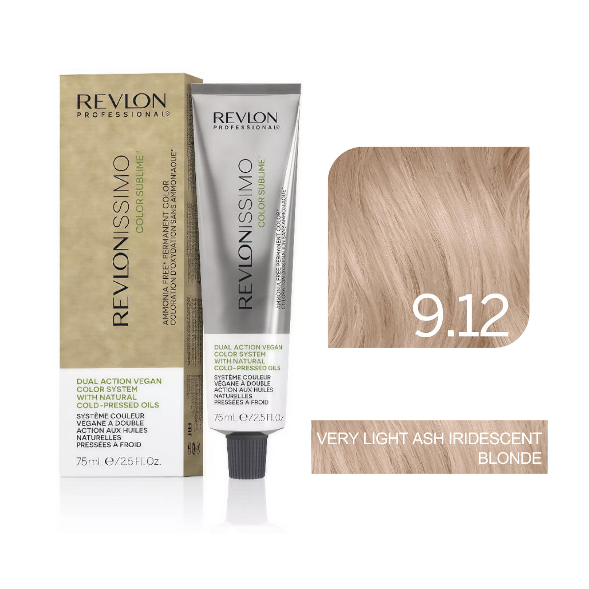 Revlon Professional - Color Sublime Ammonia Free Hair Color Cream Permanent Hair Color, for Salon & Home Use Rich Shades for Grey Coverage & Vibrant Hair Color 75ml