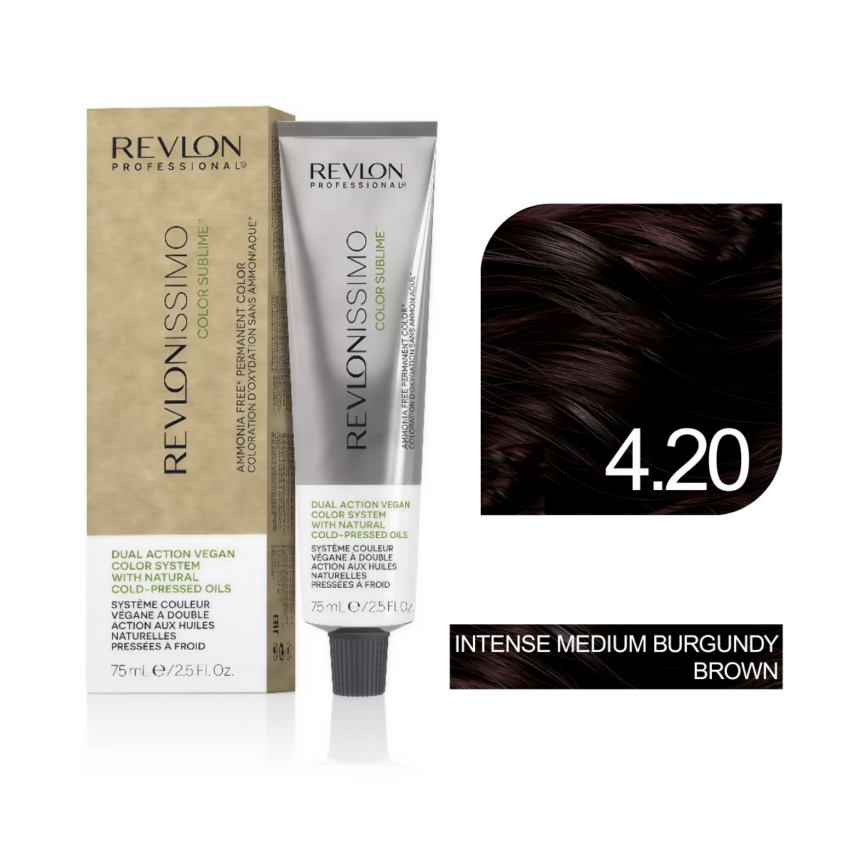 Revlon Professional - Color Sublime Ammonia Free Hair Color Cream Permanent Hair Color, for Salon & Home Use Rich Shades for Grey Coverage & Vibrant Hair Color 75ml