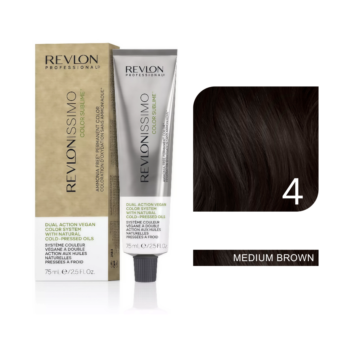 Revlon Professional - Color Sublime Ammonia Free Hair Color Cream Permanent Hair Color, for Salon & Home Use Rich Shades for Grey Coverage & Vibrant Hair Color 75ml