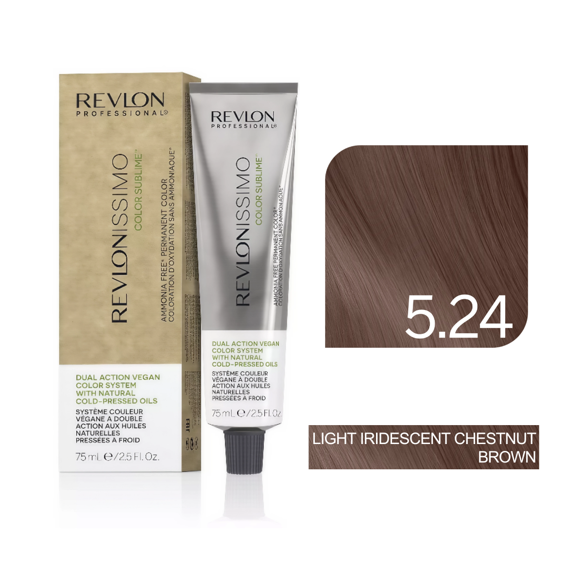 Revlon Professional - Color Sublime Ammonia Free Hair Color Cream Permanent Hair Color, for Salon & Home Use Rich Shades for Grey Coverage & Vibrant Hair Color 75ml