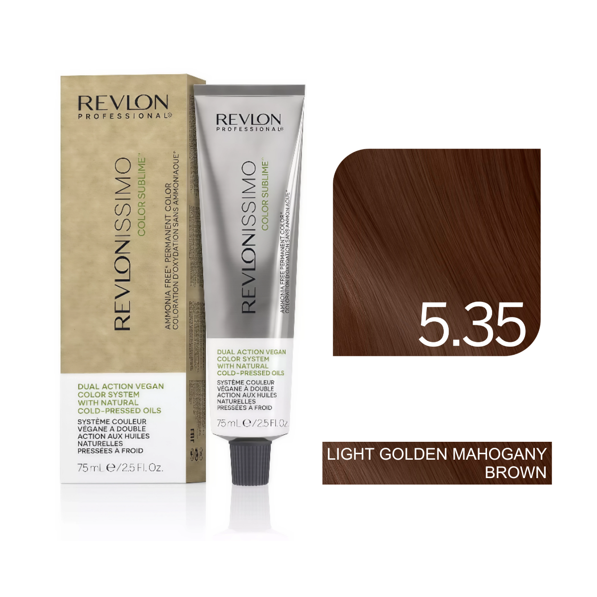 Revlon Professional - Color Sublime Ammonia Free Hair Color Cream Permanent Hair Color, for Salon & Home Use Rich Shades for Grey Coverage & Vibrant Hair Color 75ml