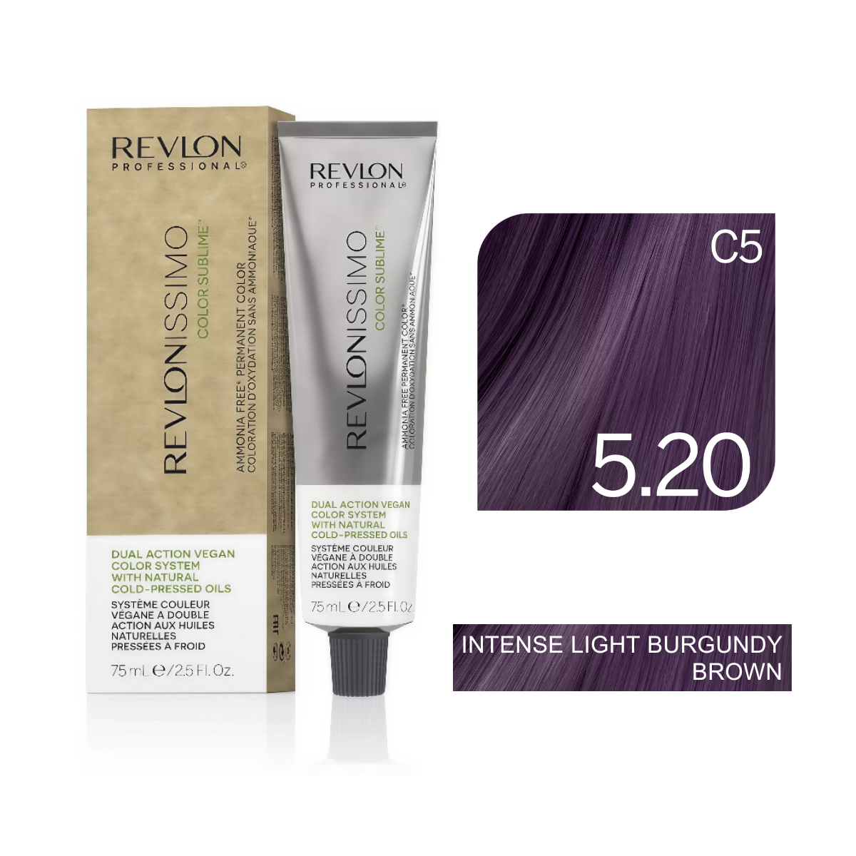 Revlon Professional - Color Sublime Ammonia Free Hair Color Cream Permanent Hair Color, for Salon & Home Use Rich Shades for Grey Coverage & Vibrant Hair Color 75ml