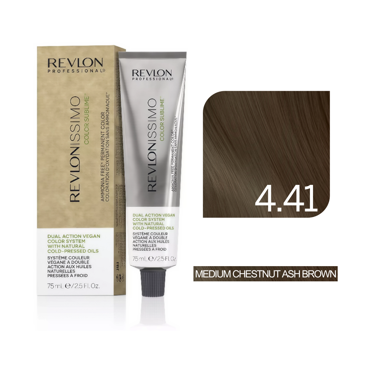 Revlon Professional - Color Sublime Ammonia Free Hair Color Cream Permanent Hair Color, for Salon & Home Use Rich Shades for Grey Coverage & Vibrant Hair Color 75ml