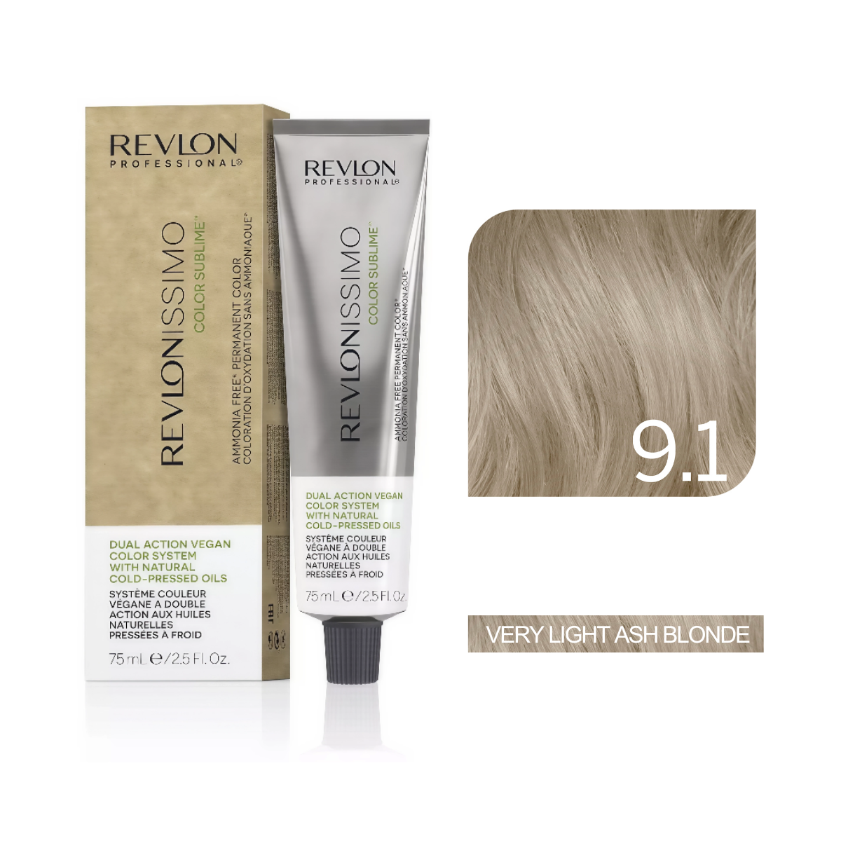 Revlon Professional - Color Sublime Ammonia Free Hair Color Cream Permanent Hair Color, for Salon & Home Use Rich Shades for Grey Coverage & Vibrant Hair Color 75ml