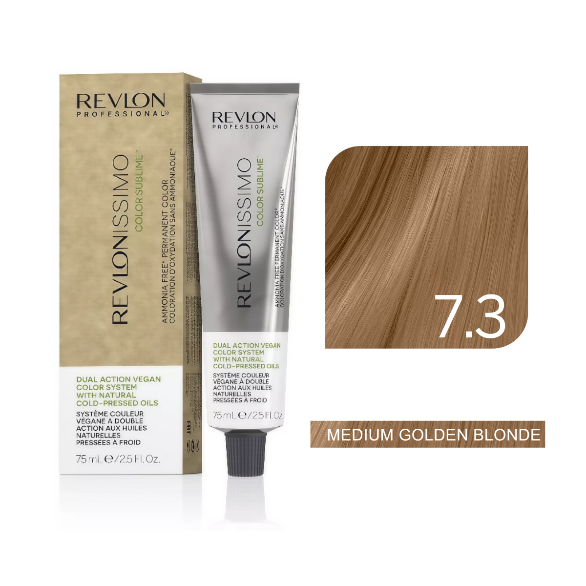 Revlon Professional - Color Sublime Ammonia Free Hair Color Cream Permanent Hair Color, for Salon & Home Use Rich Shades for Grey Coverage & Vibrant Hair Color 75ml