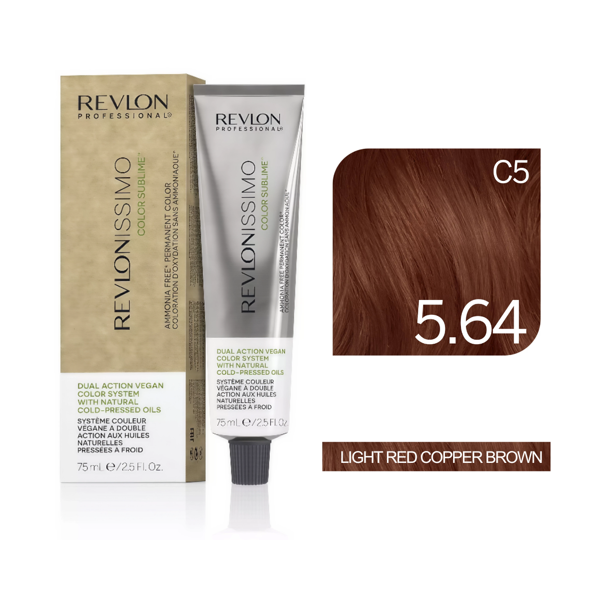 Revlon Professional - Color Sublime Ammonia Free Hair Color Cream Permanent Hair Color, for Salon & Home Use Rich Shades for Grey Coverage & Vibrant Hair Color 75ml
