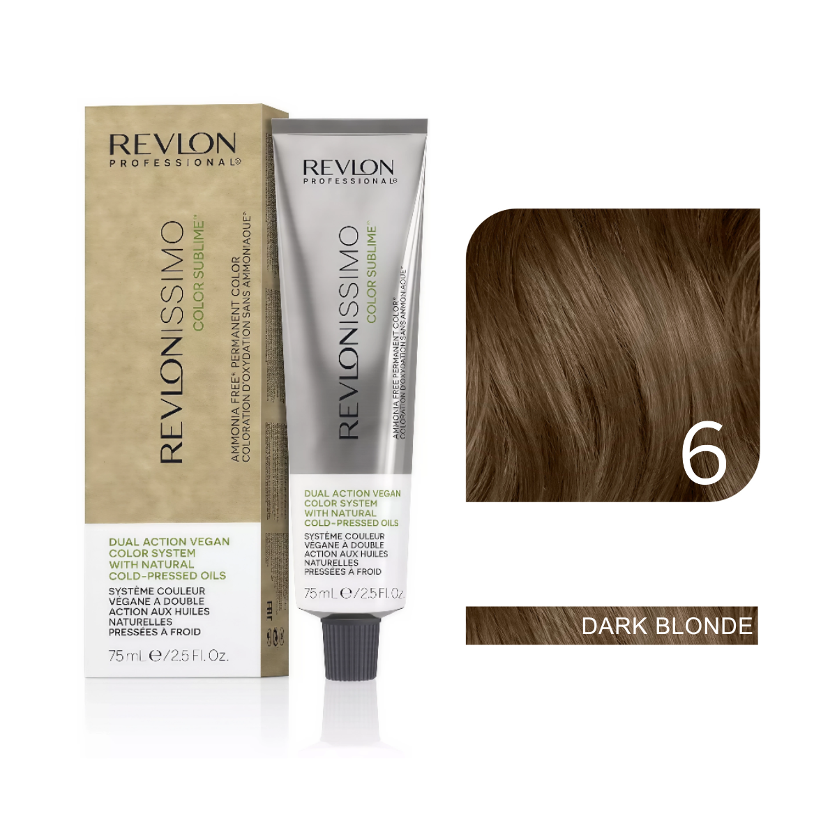 Revlon Professional - Color Sublime Ammonia Free Hair Color Cream Permanent Hair Color, for Salon & Home Use Rich Shades for Grey Coverage & Vibrant Hair Color 75ml